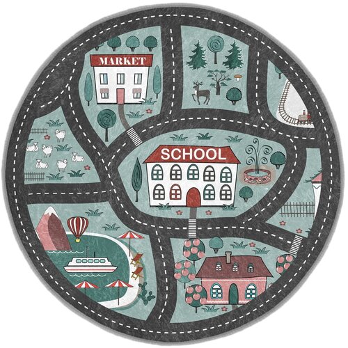 Mila Home Pralna otroška igralna preproga ø120 cm Happy Neighbourhood – Cene