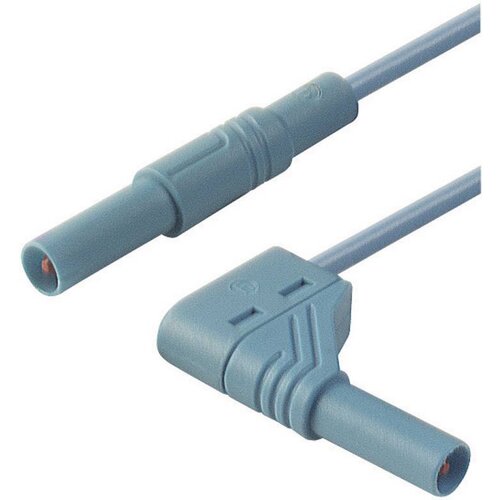 SKS Hirschmann 4 mm safety test lead\, plugs straight/angled\, 1 mm²\, 100 cm, (20423385) Cene