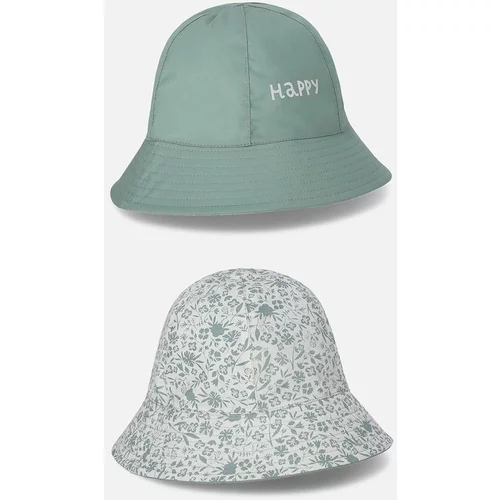 Coccodrillo Pamučni dvostrani šešir za djecu boja: zelena, pamučni