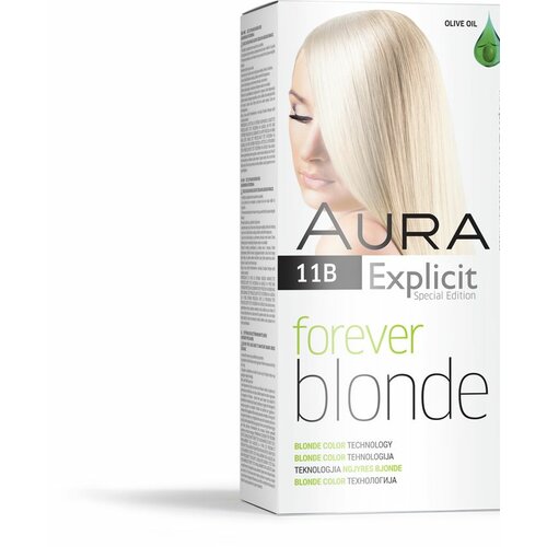 Aura set za trajno bojenje kose forever blonde 11B special light beige blonde Slike
