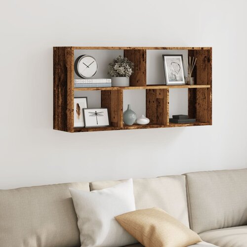  Zidna polica boja staro drvo 100x25x50 cm konstruirano drvo Slike