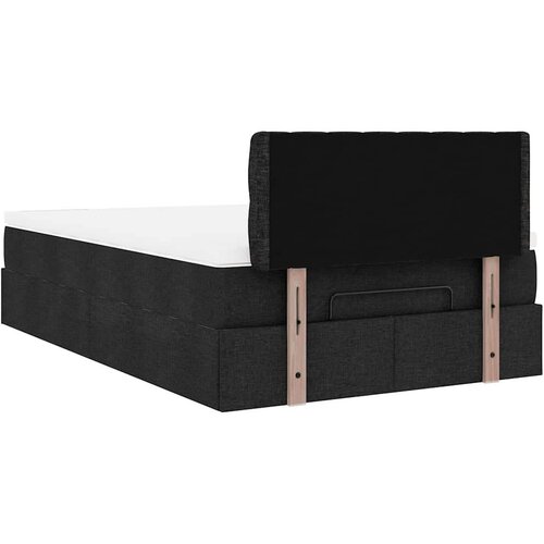 VidaXL Otomanski krevet s madracem crni 120x200 cm tkanine Slike