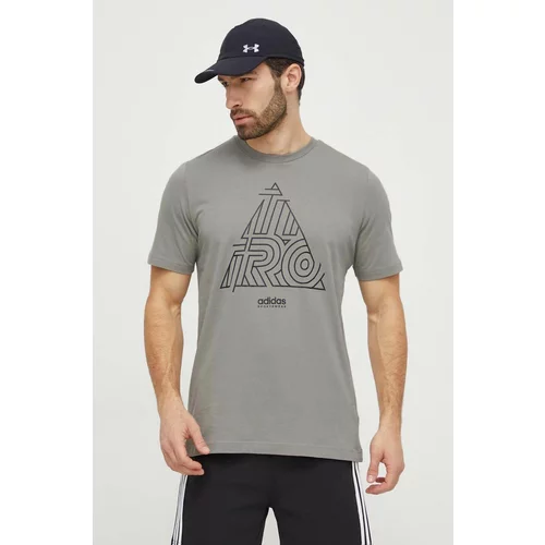 Adidas Bombažna kratka majica TIRO moška, bež barva