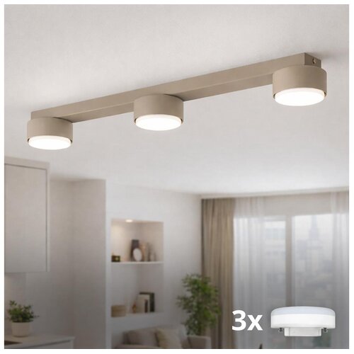 Brilagi LED RGB prigu&amp;scaron;iva spot svetiljka MONO 3xGX53/14W/230V Wi-Fi Tuya bež Slike