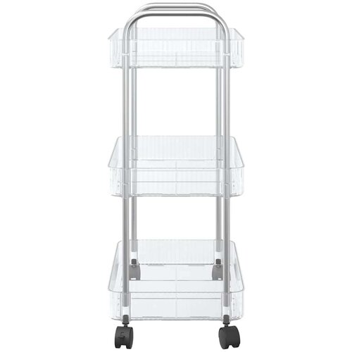 VidaXL Kolica za pohranu 3 nivoa prozirna 37x28x68 cm akril Slike