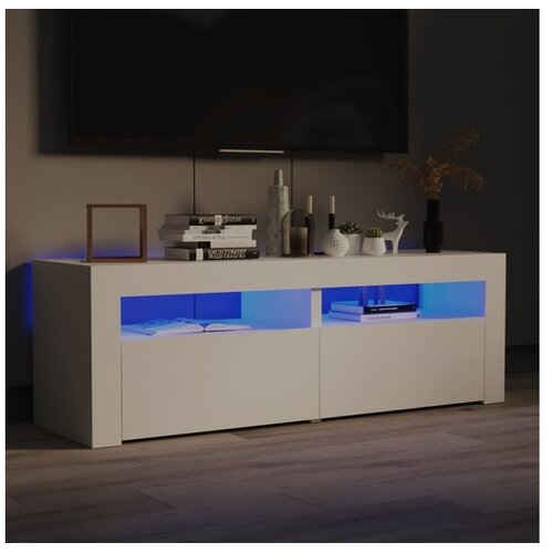  TV omarica z LED lučkami bela 120x35x40 cm Cene