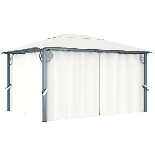 Paviljon z zaveso 400x300 cm krem aluminij Cene
