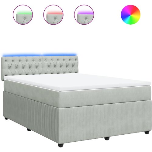 Maison Chic Box spring postelja - Vzmetna postelja z vzmetnico svetlo siv 140x190 cm žamet SL23389, (21891398) Cene