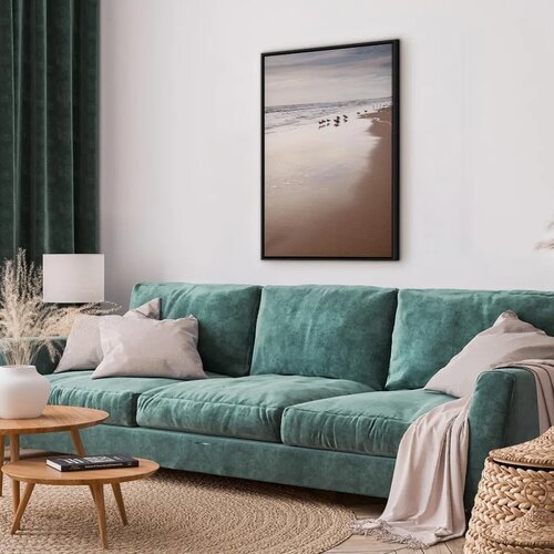 Slika - Autumn Beach (1 Part) Vertical 40x60 U crnom drvenom okviru Slike