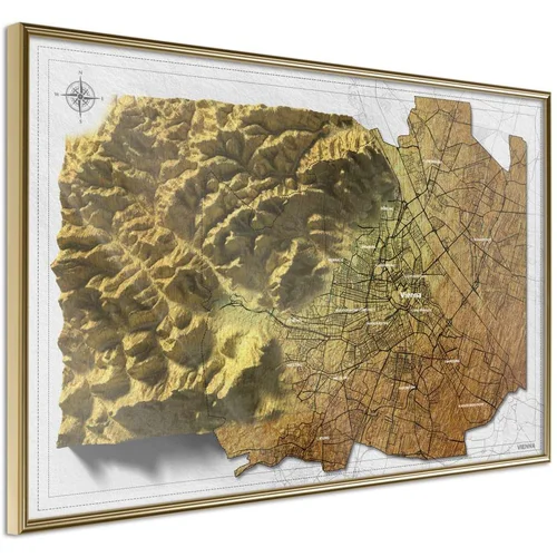  Poster - Raised Relief Map: Vienna 60x40