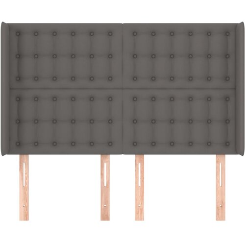 Uzglavlje s u&amp;scaron;ima sivo 147x16x118/128 cm od umjetne kože Slike
