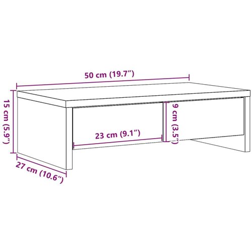 VidaXL Stalak za monitor s ladicama boja hrasta 50x27x15 cm drveni Slike