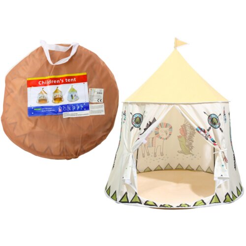 Lean_Toys Indian Tipi šotor za otroke bež 125 cm Cene
