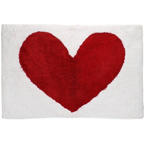 Rex London Rdeče-bela kopalni&amp;scaron;ka preproga 50x80 cm Heart &amp;ndash; Slike