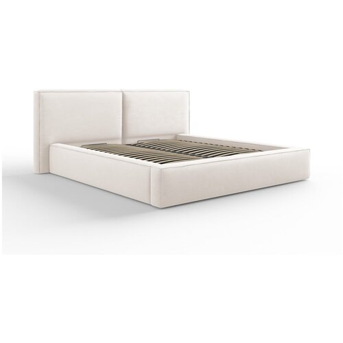 Cosmopolitan Design Bež tapecirani bračni krevet s prostorom za pohranu s podnicom 180x200 cm Arendal &ndash; Cijene