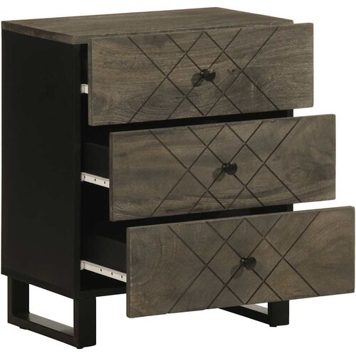 Maison Chic Nočna omarica - Nočna miza črna 50x33x62 cm masivni les Mango, (21687045) Slike