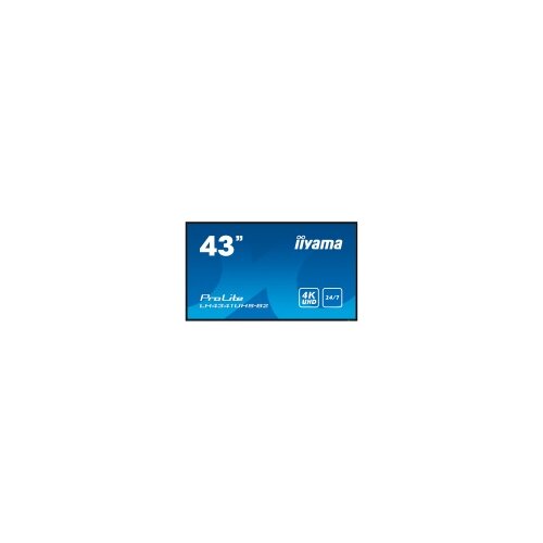 Iiyama LFD LH4341UHS-B2 43" Professional Digital Signage display with 4K UHD resolution and 24/7 3840x2160 16:9 500cd 1200:1 8ms landscape, portrait LH4341UHS-B2 Cene