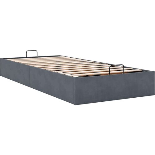 VidaXL Okvir za krevet bez madraca tamnosivi 90x190 cm bar&amp;scaron;unasti Slike