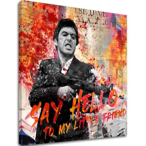 Scarface slikarstvo na platnu Pozdravi mojega malega prijatelja 50x50 cm Cene
