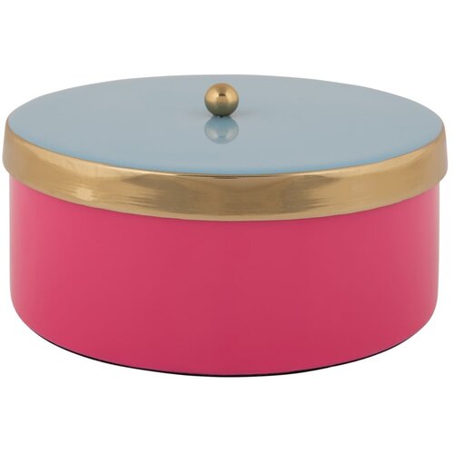 PT LIVING Ružičasta dekorativna metalna kutija za pohranu ø 16x6 cm Double Funky – Cijene
