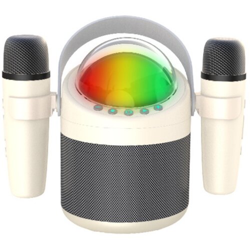 INF Brezžični Bluetooth Karaoke Zvočni&scaron;ki Sistem z Dvojnim Mikrofonom in RGB Lučmi White, (5000141388) Cene