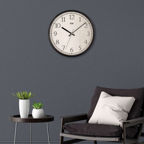 Wallity Zidni sat Slim, 30,5x30,5 cm, Crni Cijene