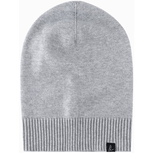 Ombre Zimowa czapka męska beanie z bawełnianej dzianiny &amp;ndash; szary melanż Slike