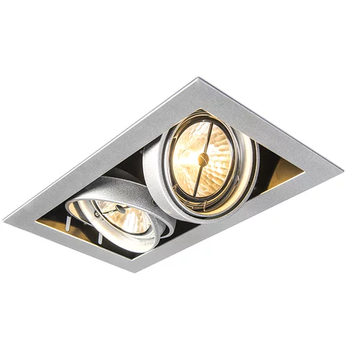QAZQA Pravokotni vgradni reflektor iz aluminija - Oneon 111-2