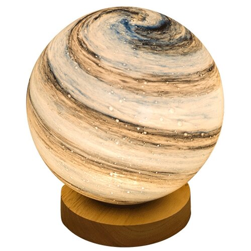 Venisymlis 15 Cm Namizne Svetilke, Ročno Izdelana Nočna Lučka Glass Moon Planet Usb Power - Modra, (22068154) Slike