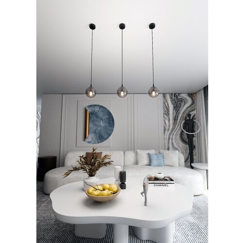  Visilica na sajli COSMO 1xE14/10W/230V prečnik 14 cm crna/siva Slike