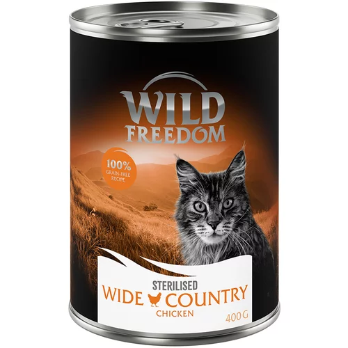 Wild Freedom Adult Sterilised 6 x 400 g - receptura brez žitaric - Wide Country Sterilised - piščanec