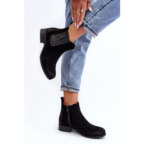 Boto Women's Ankle Boots on Flat Heel Black Sauamia Cene