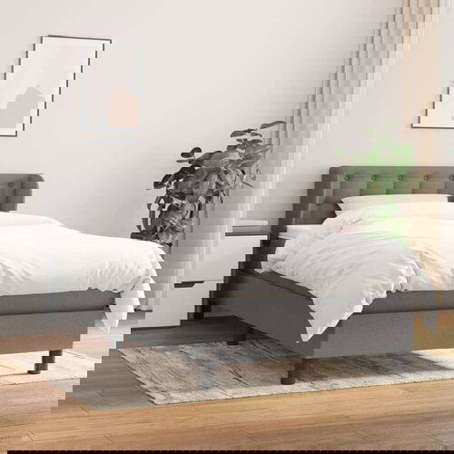  Box spring postelja z vzmetnico temno siva 100x200 cm blago, (20727206) Cene