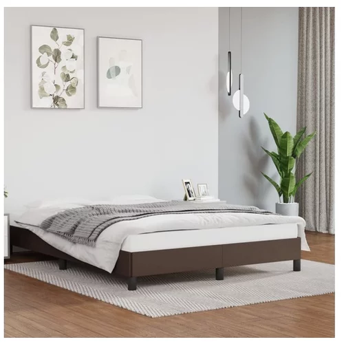 vidaXL Okvir za krevet smeđi 140x190 cm od umjetne kože