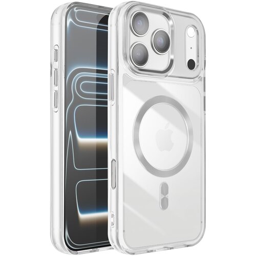AVIZAR Ovitek za iPhone 17 Pro, kolekcija Crystal Color, združljiv z MagSafe, Srebrna, (5000189117) Cene
