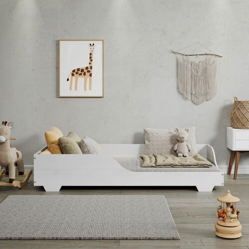 MID.YOU NIZKA POSTELJA 90 cm x 200 cm , les, leseni material bela Cene
