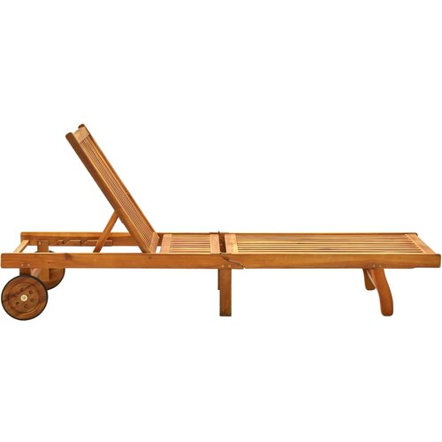  Vrtna ležaljka za sunčanje s jastukom masivno bagremovo drvo Tupe 200 x 63 x 85 cm Slike
