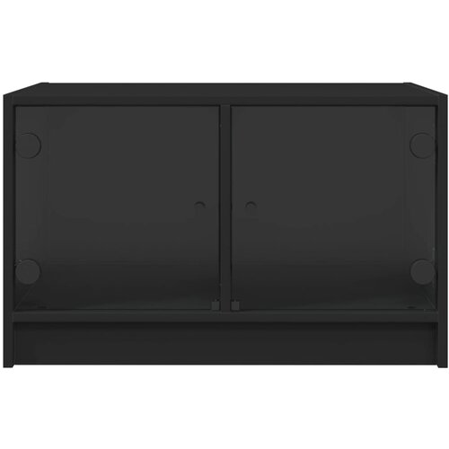  Stolić za kavu sa staklenim vratima crni 68x50x42 cm Slike