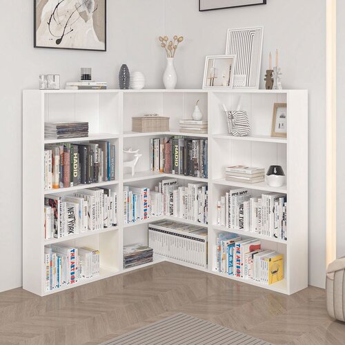 Hanah home polica za knjige Adel Corner Set 3, 120&amp;times;120 cm, bela Slike