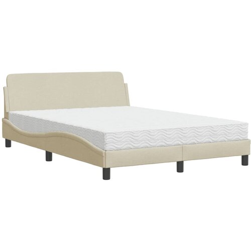 vidaXL Krevet s madracem krem 140 x 190 cm od tkanine Cene
