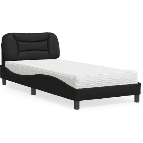 VidaXL krevet s madracem crni 80 x 200 cm od umjetne kože Slike