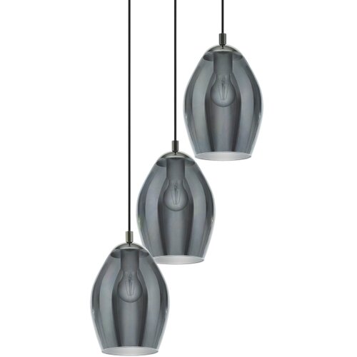 Eglo 39565 - visilica na sajli estanys 3xE27/60W/230V dimno staklo Slike