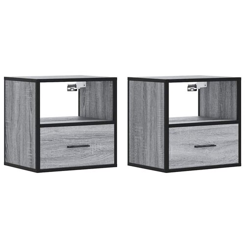 Maison Chic Stenski Dvo delni komplet Nočne omarice - Nočne mize siva sonoma 40x31x39,5 cm, (21687644) Cene