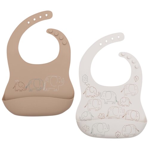 Jollein&amp;reg; 2 dijelni set silikonskih podbradnjaka elephant tales Slike