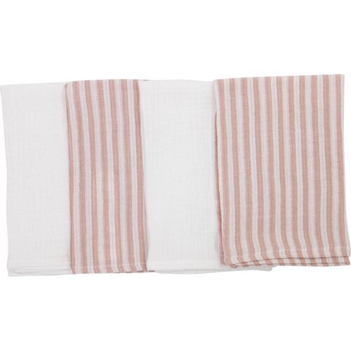 Bubaba by FreeON tetra krpice muslin 4/1 črte, 40 x 40 cm pink Slike