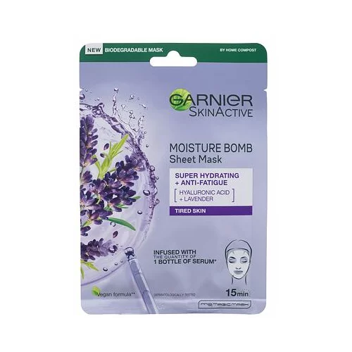 Garnier SkinActive Moisture Bomb Super Hydrating + Anti-Fatigue hidratantna i posvjetljujuća maska za umornu kožu 1 kom