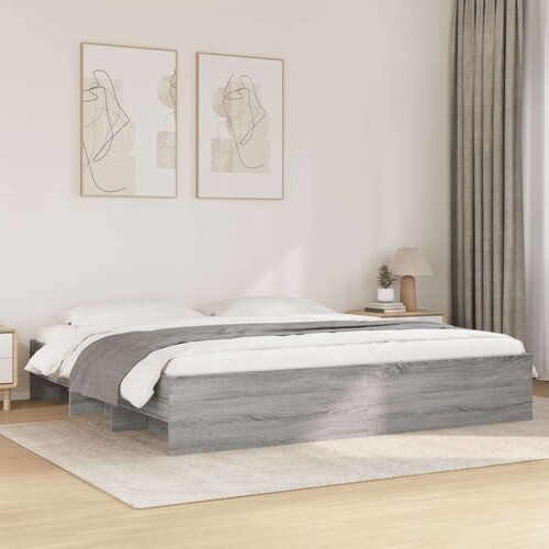 VidaXL Okvir za krevet boja hrasta 200x200 cm od konstruiranog drva Slike