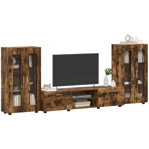  Set TV komoda FLORIN 3 pcs Dimljeni hrast Konstruirano drvo Slike