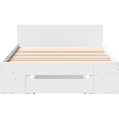  Okvir kreveta s ladicom bijeli 90 x 190 cm konstruirano drvo Slike