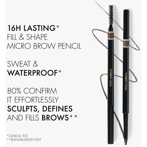Dolce &amp;amp; Gabbana Brow Restyler Pencil svinčnik za obrvi s krtačko odtenek 03 Medium Brown - Warm Medium Auburn Brown 0.09 g Slike